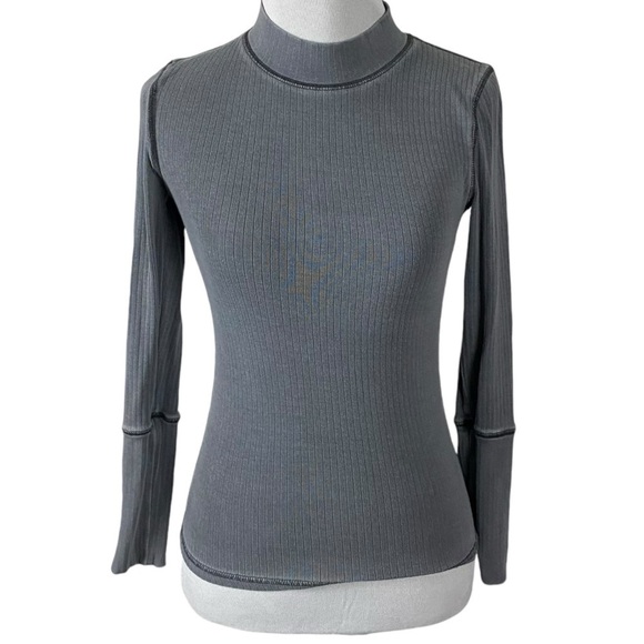 Free People Rickie Long Sleeve Top in Grey Haze Size XS Grunge Layering Thermal - Picture 10 of 15